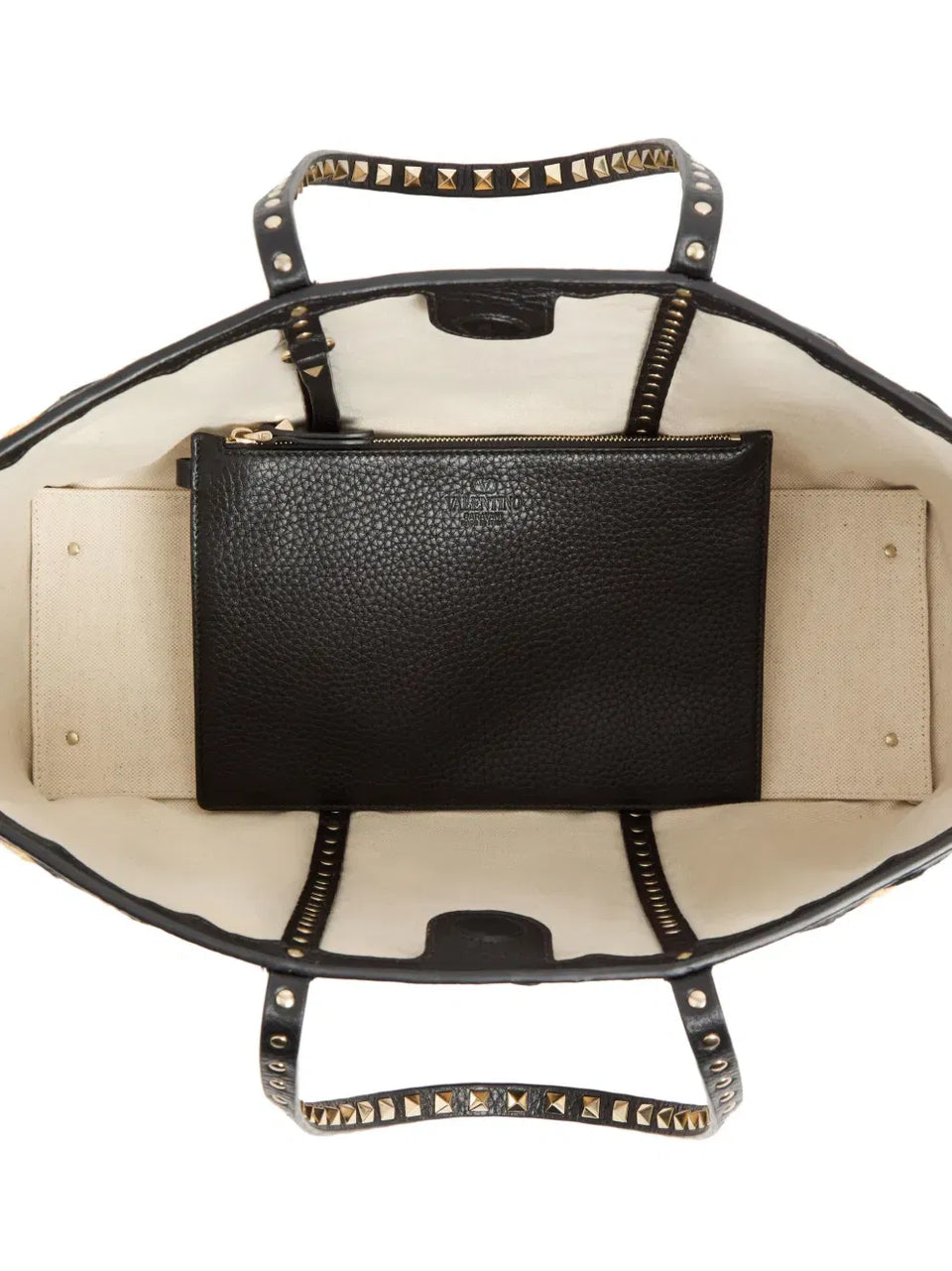 Rockstud embroidered tote bag