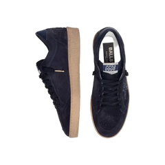 Golden Goose Ball Star In Dark Blue Suede With Dark Blue Glitter Star