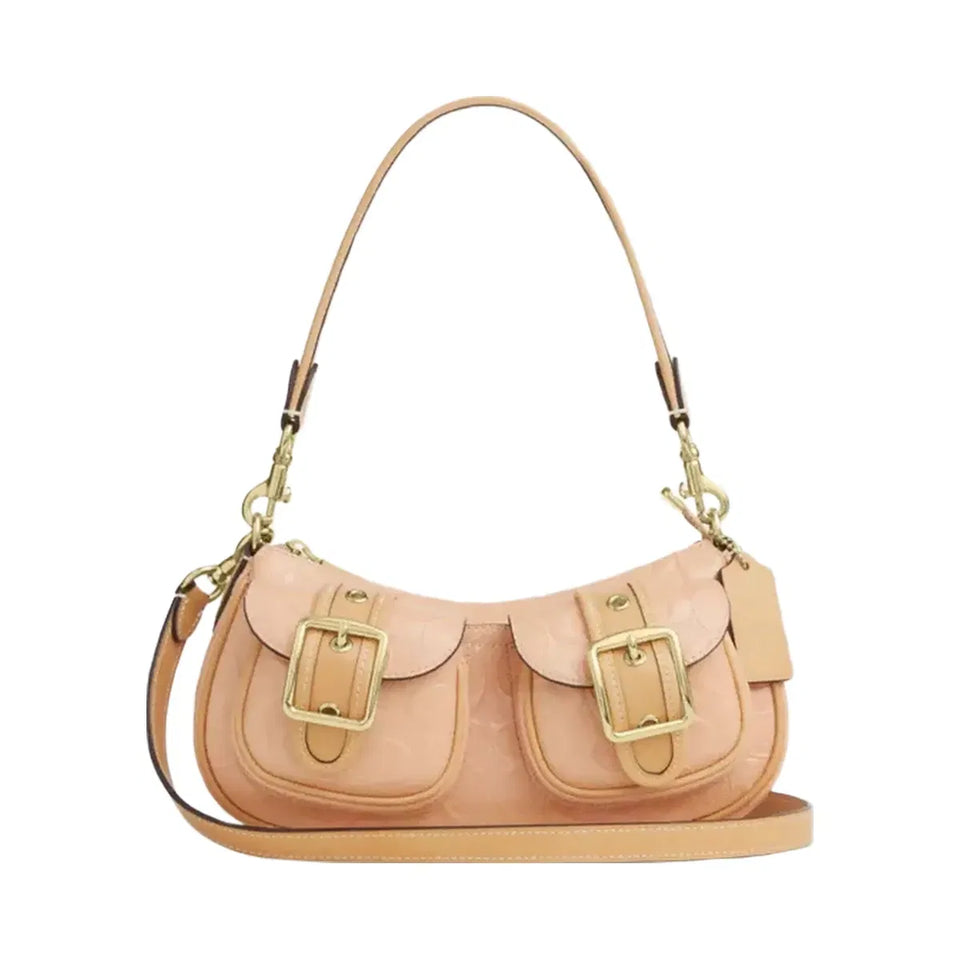 Coach Ashton Shoulder Bag In Signature Leather in Gold Faded Blush