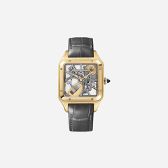 Cartier Santos Dumont Skeleton Dial Equipped With A Micro-rotor Leather Strap Watch - WHSA0043