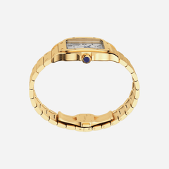 Cartier Santos De Cartier White Dial Yellow Gold Strap Watch - WGSA0029