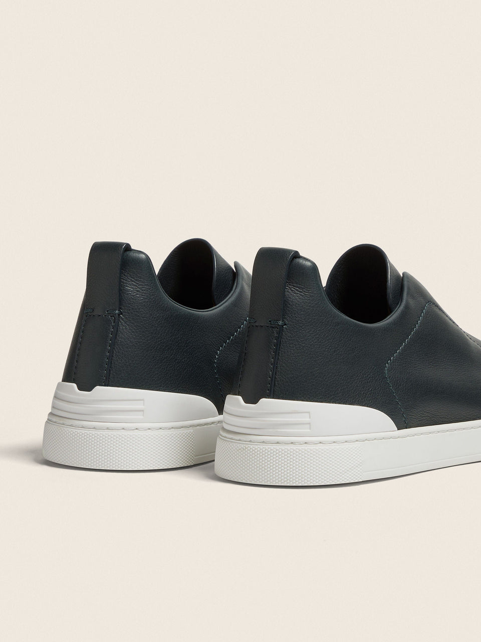 Zegna Dark Green Triple Stitch Secondskin Sneakers