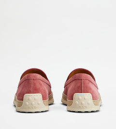 Tods Loafers In Suede Pink Womens
