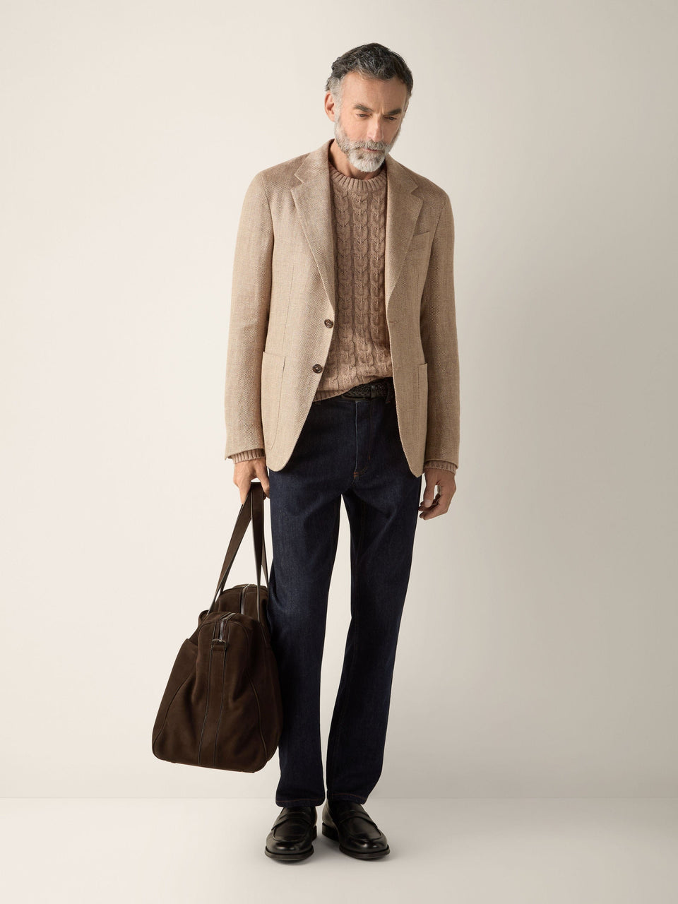 Zegna Beige Silk And Linen Jacket