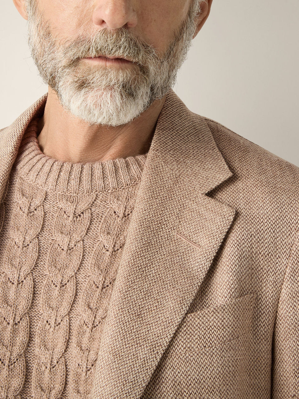 Zegna Beige Silk And Linen Jacket