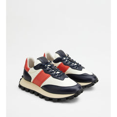 Sneakers Tods 1T In Leather And Fabric Blue Red White Womens