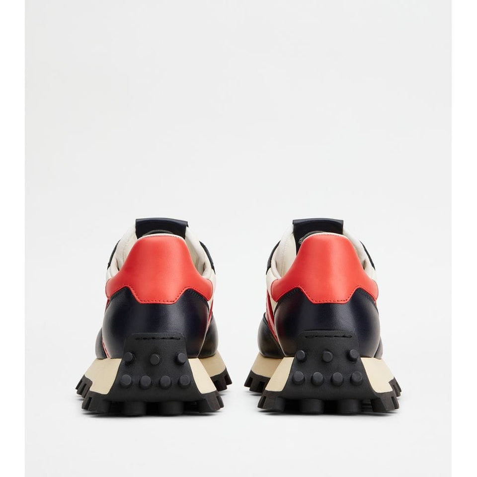 Sneakers Tods 1T In Leather And Fabric Blue Red White Womens