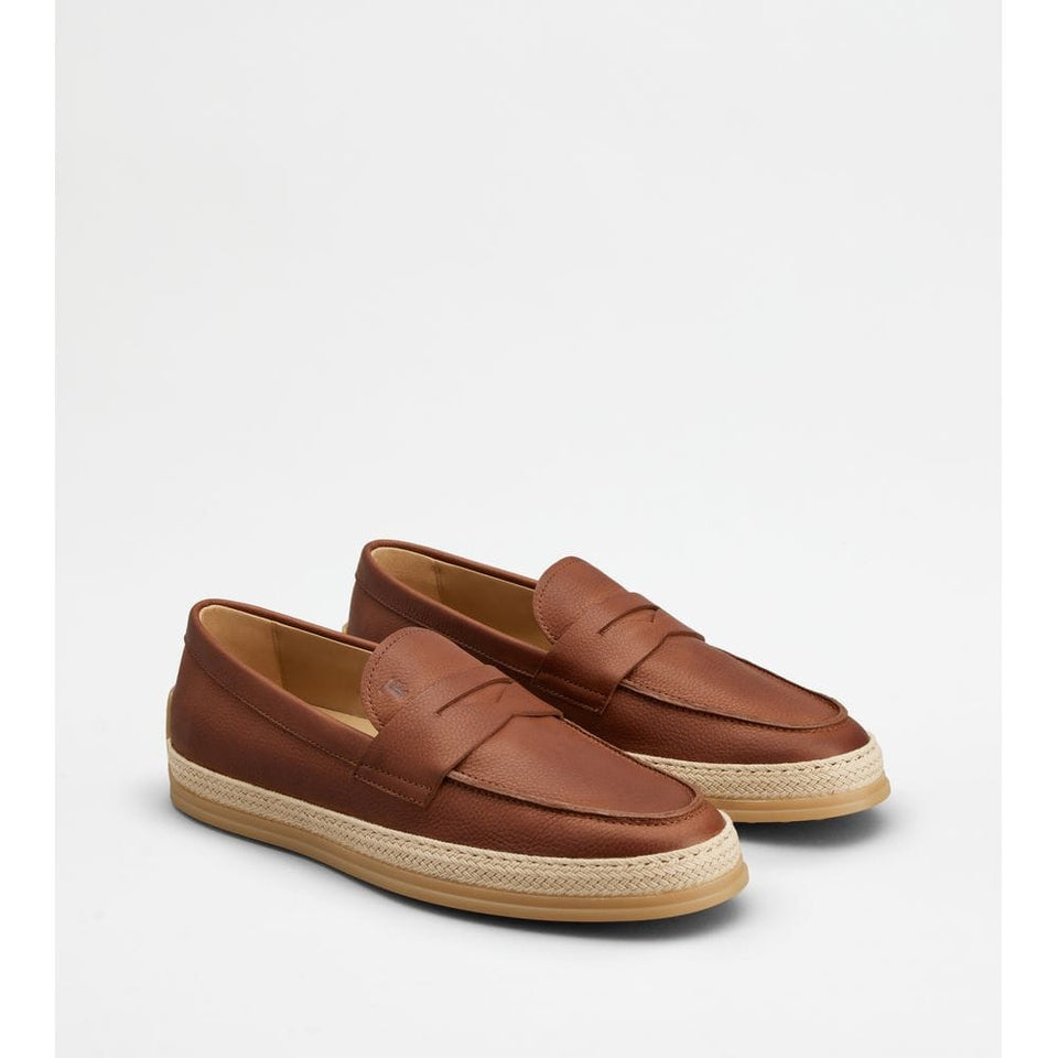 Tods Loafers In Leather Brown Mens