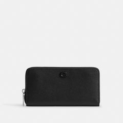 Coach Accordion Wallet With Signature Canvas Interior Black
