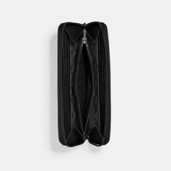 Coach Accordion Wallet With Signature Canvas Interior Black
