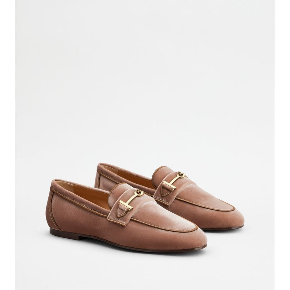Tods Loafers In Velvet Pink Womens