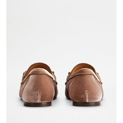 Tods Loafers In Velvet Pink Womens