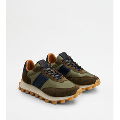 Sneakers Tods 1T In Suede And Fabric Green Brown Blue Mens