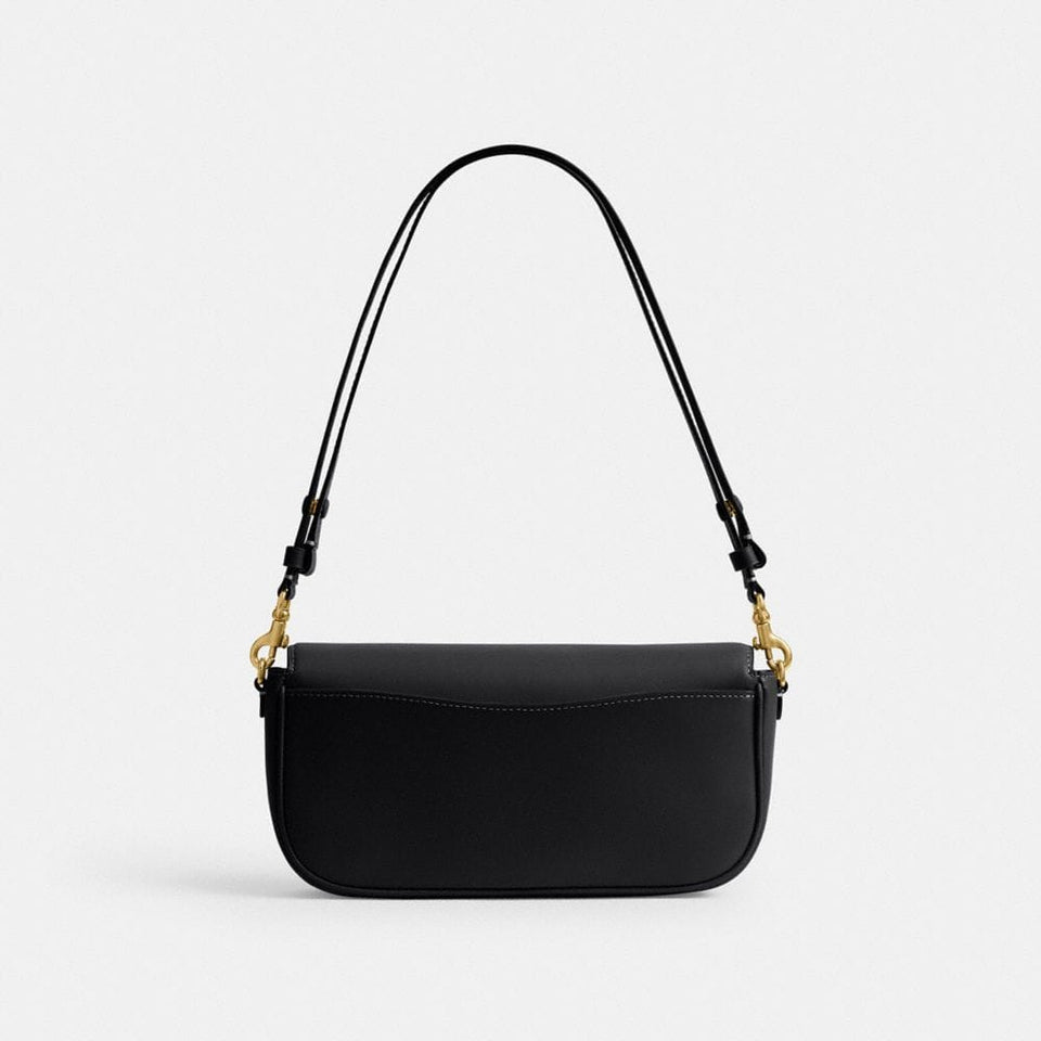 Coach Brook Flap Chain Bag Brass Black