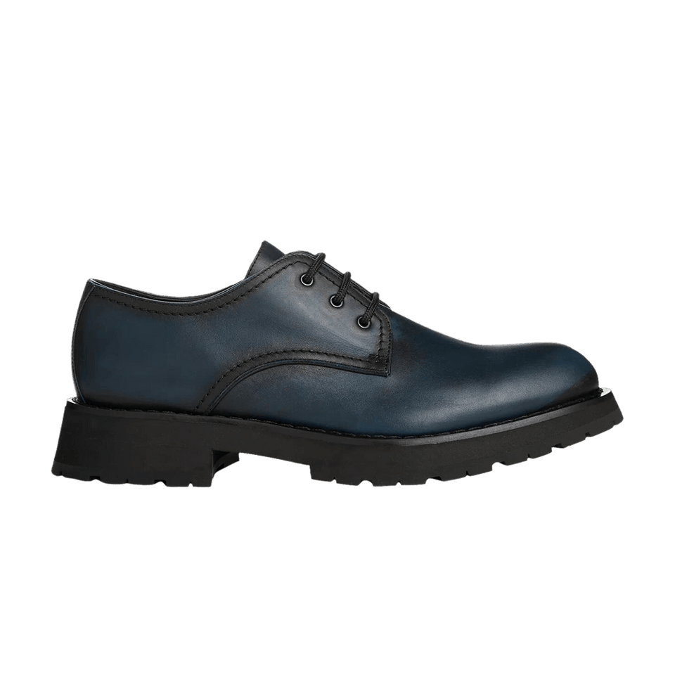 Alexander McQueen Burnished Derby Flat Anthracite