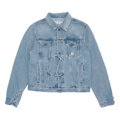 Off-White Arrow Twist Denim Jacket Cobalt Blue/White