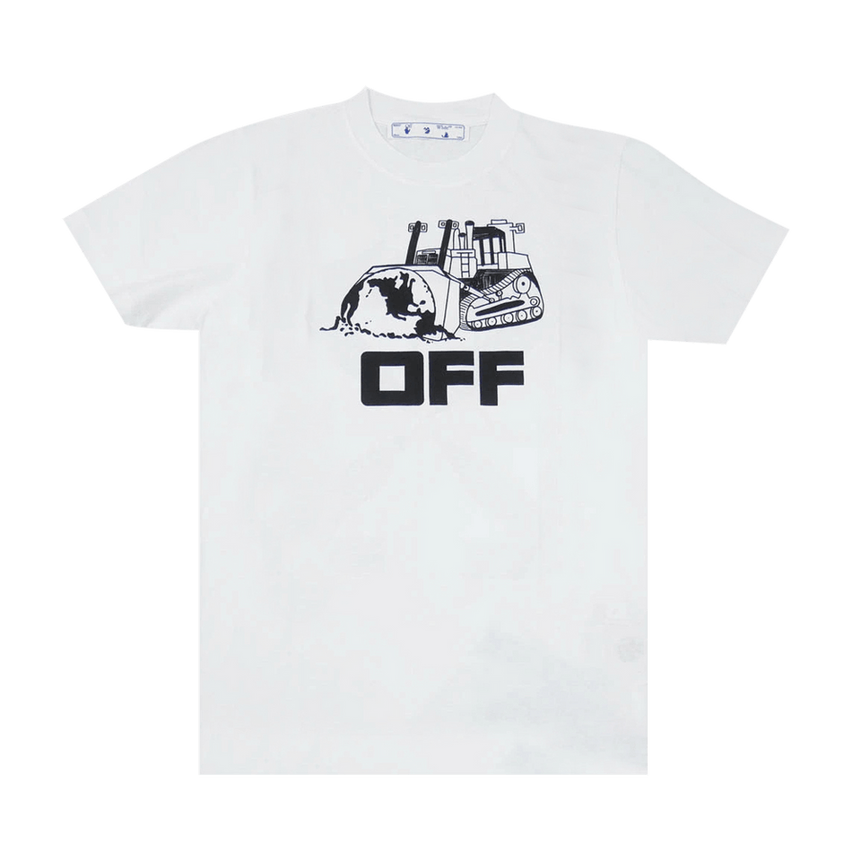 Off-White World Caterpillar Shorts-Sleeve Slim T-Shirt White/Black