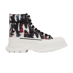 Alexander McQueen Tread Slick Quilted Boot Watercolour Graffiti - White Multi
