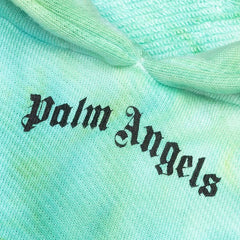 Palm Angels Tie Dye Logo Over Hoodie Forrest Green/Yellow