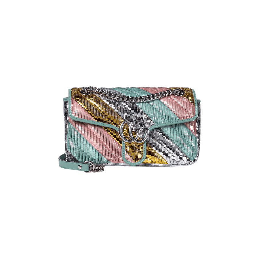 Gucci GG Marmont Small Sequin Shoulder Bag Multicolor