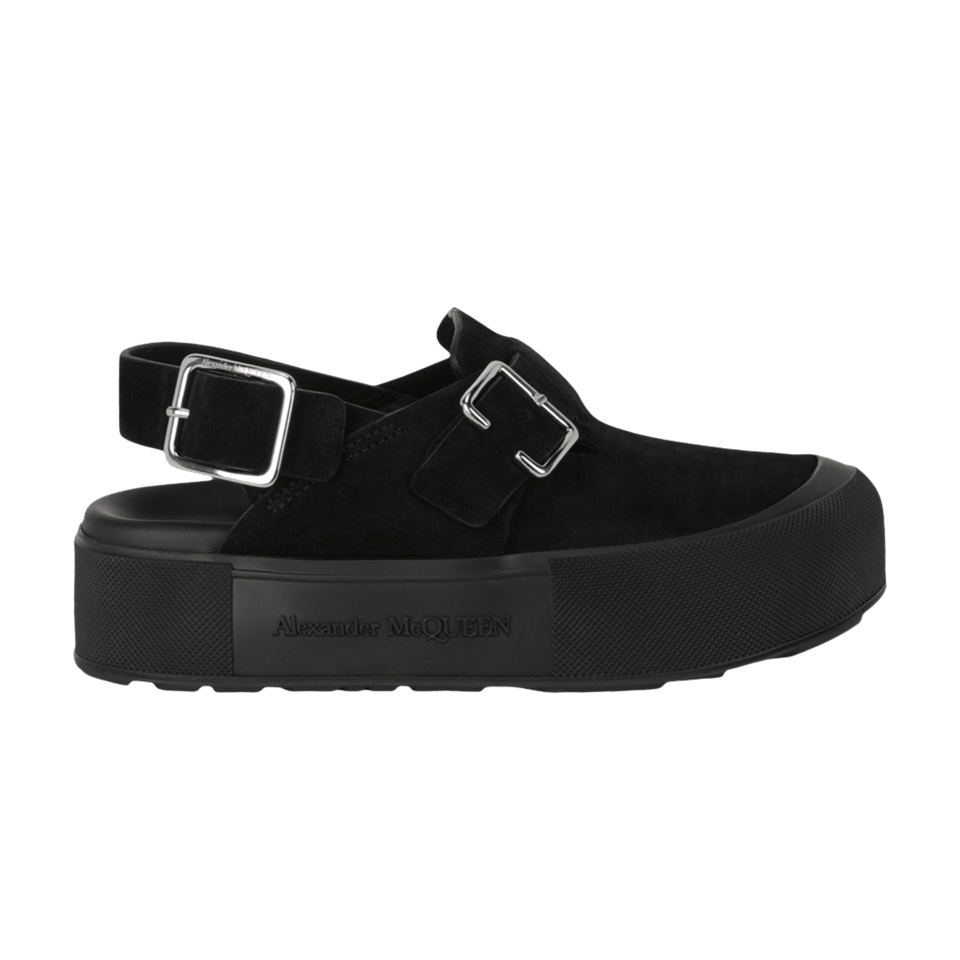 Alexander McQueen New Micmac Clog Black Silver