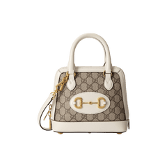 Gucci Horsebit 1955 Mini Top Handle Bag GG Supreme/White