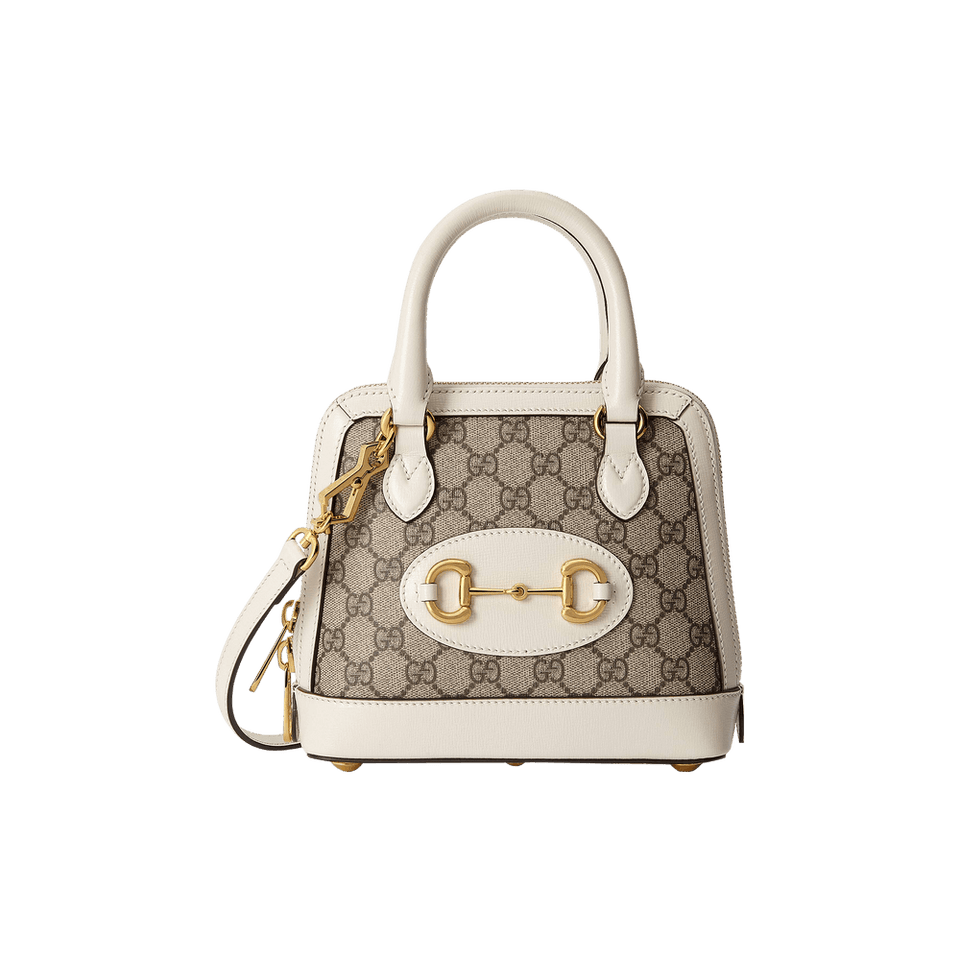 Gucci Horsebit 1955 Mini Top Handle Bag GG Supreme/White