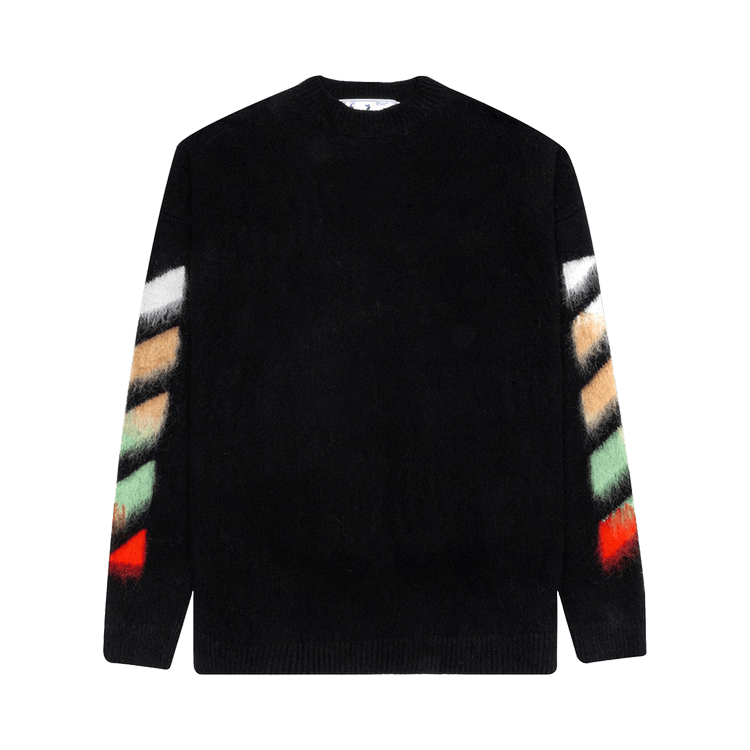 Off-White Brushed Wool Sweater Black Multicolor
