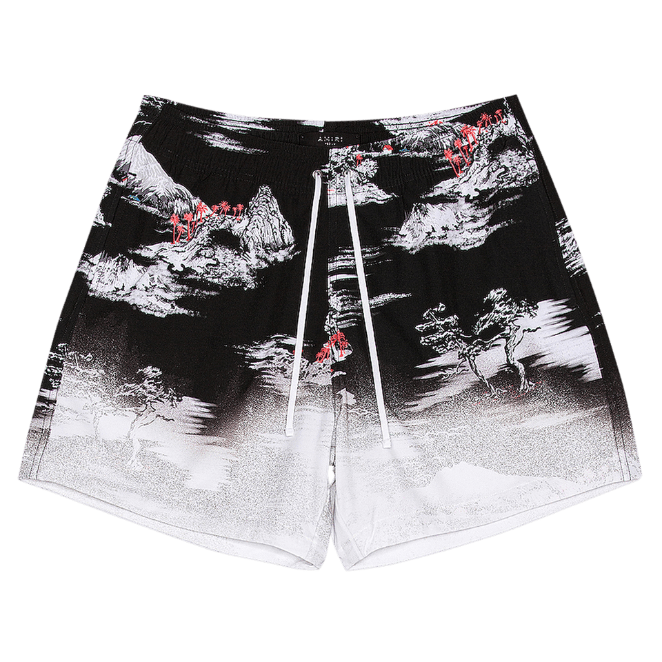 Amiri Aloha Beach Cabana Shorts Black