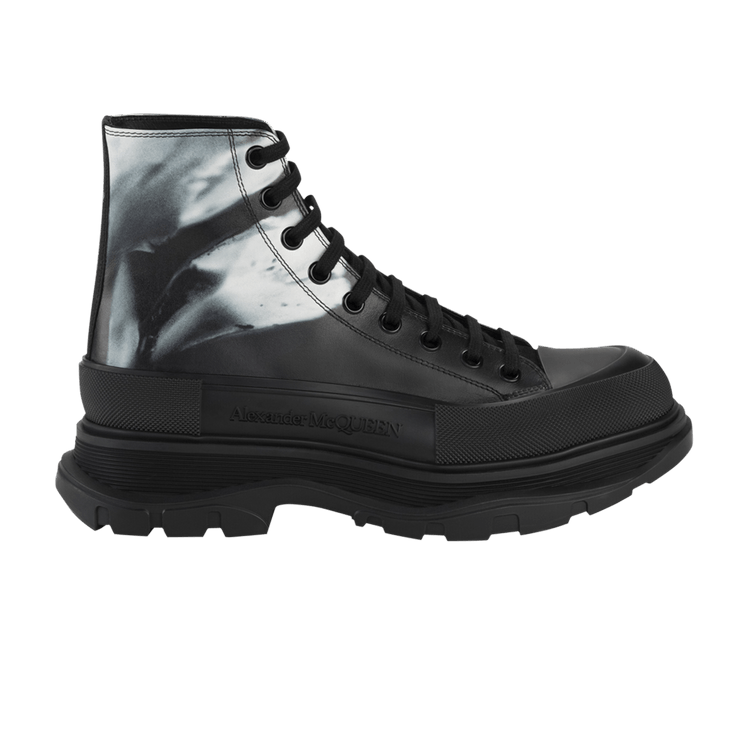 Alexander McQueen Tread Slick Boot Solarised Flower - Black