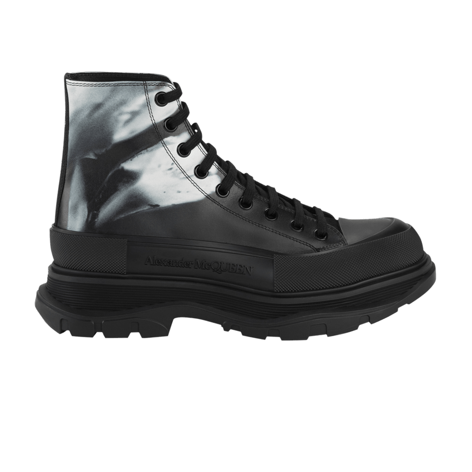 Alexander McQueen Tread Slick Boot Solarised Flower - Black