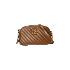 Gucci GG Marmont Small Matelassé Shoulder Bag Brown