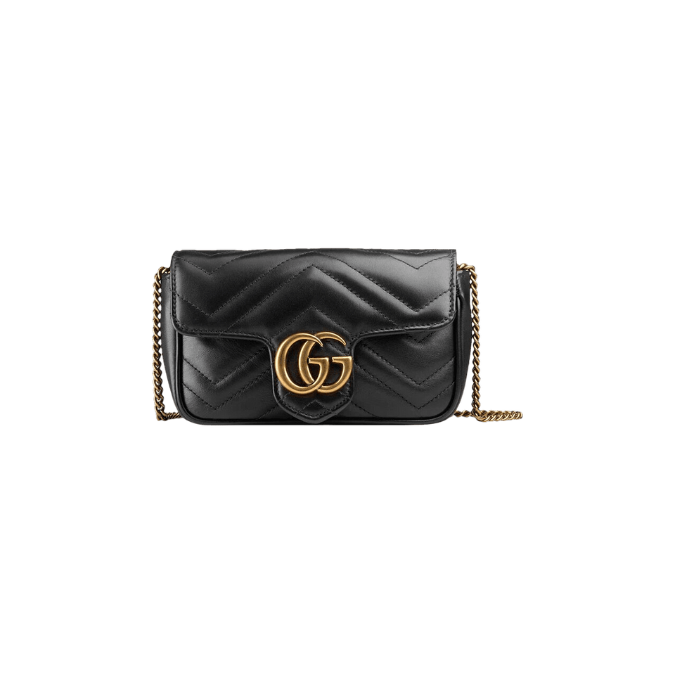 Gucci GG Marmont Matelassé Leather Super Mini Bag Black