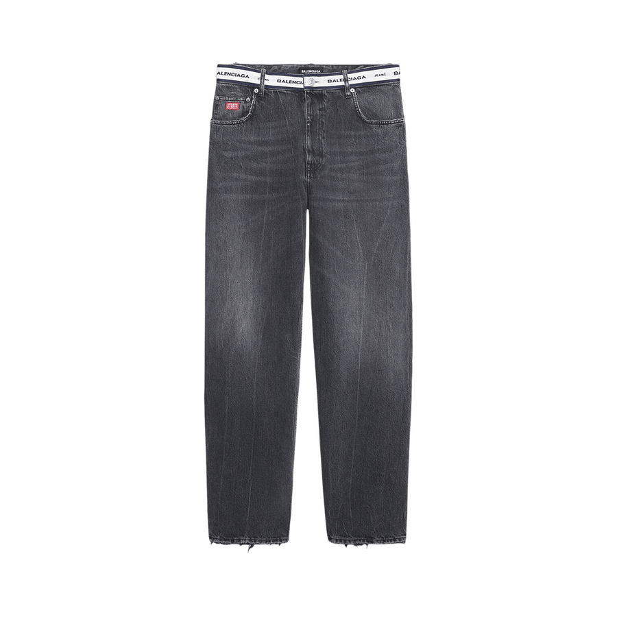 Balenciaga Logo Waistband Pants Black/White