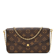 Louis Vuitton Monogram Pochette Felicie Chain Wallet Fuchsia