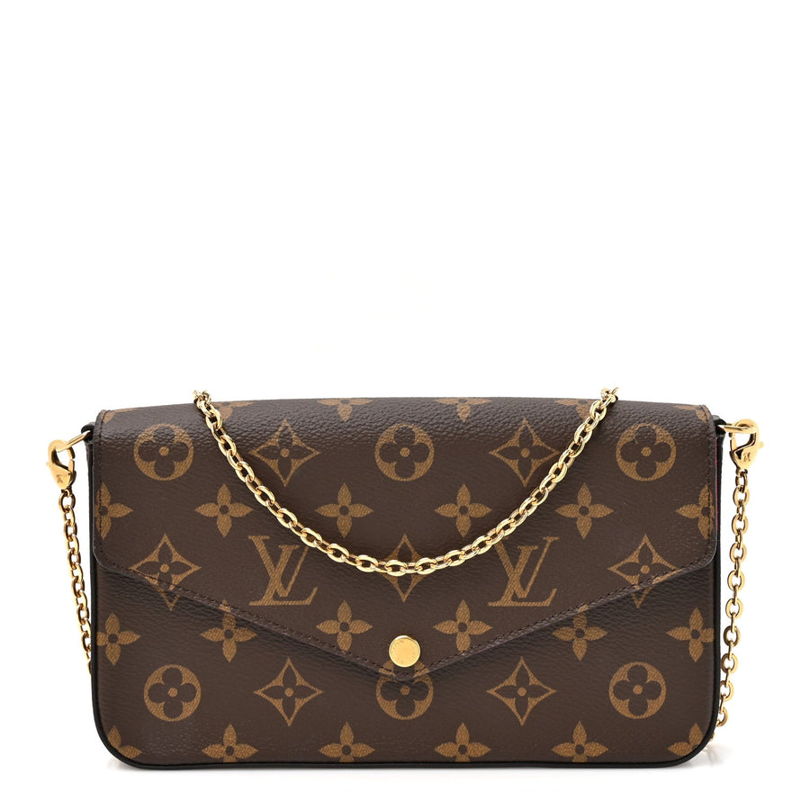 Louis Vuitton Monogram Pochette Felicie Chain Wallet Fuchsia