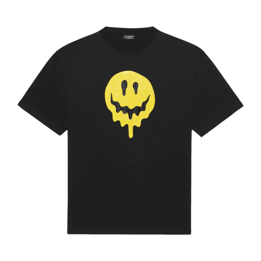 Balenciaga Large Fit Smiley T-Shirt Black/Yellow/White