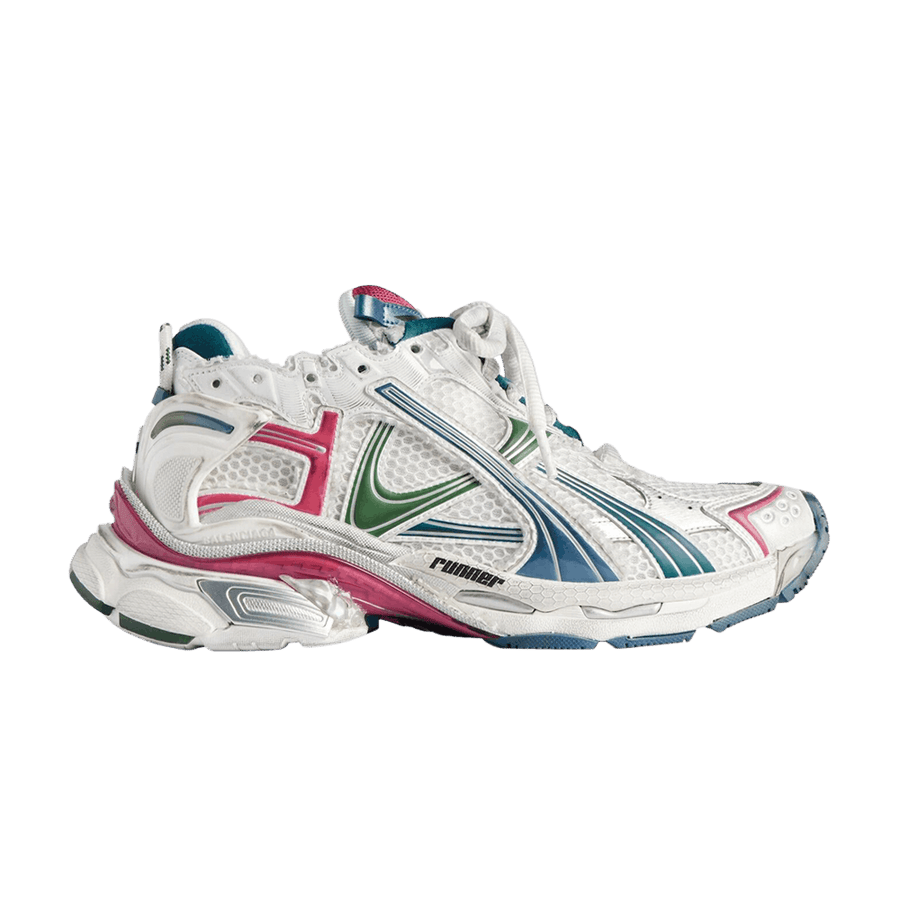 Balenciaga Runner White Dark Green Blue Pink