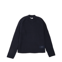 Navy Roll Neck Sweater Night Blue Red