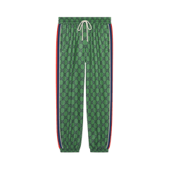 Gucci GG Jersey Jogging Pant With Web Green/Dark Blue