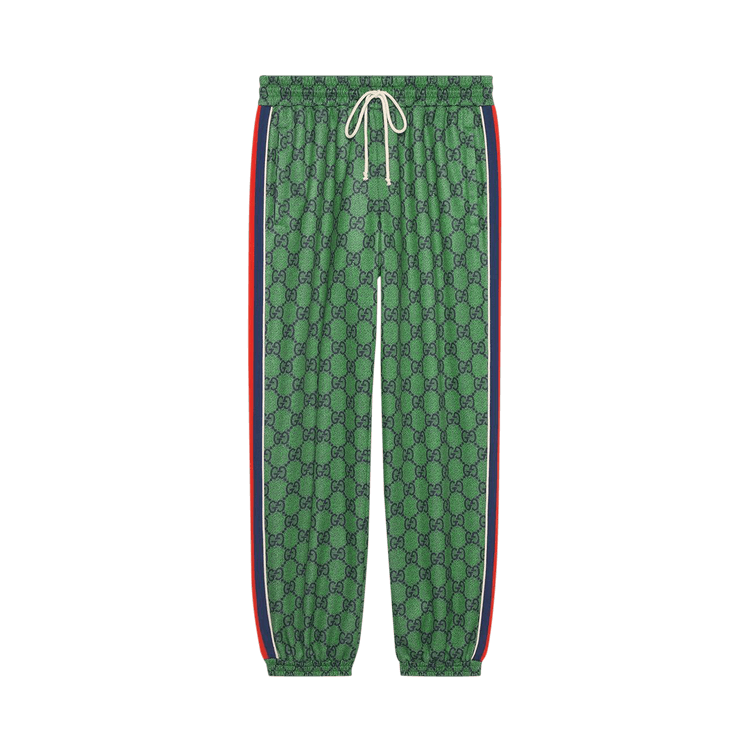Gucci GG Jersey Jogging Pant With Web Green/Dark Blue