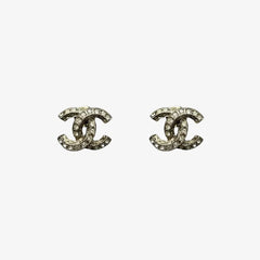 RE290 - CHANEL CC Logo Silver Earrings