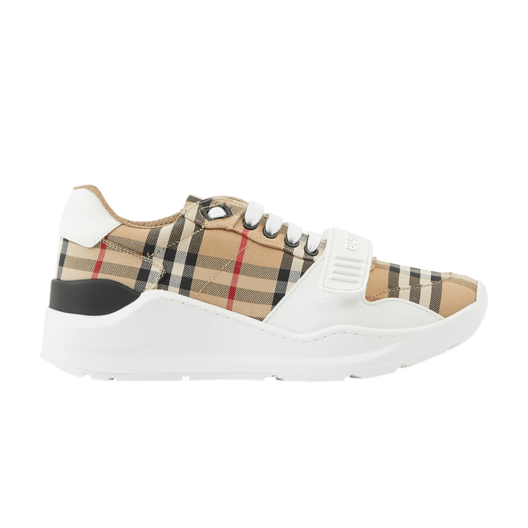 Burberry Wmns Check and Leather Sneakers 'Archive Beige'