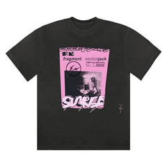 Cactus Jack by Travis Scott For Fragment Pink Sunrise T-Shirt Black