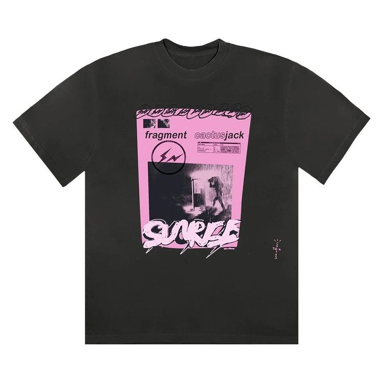 Cactus Jack by Travis Scott For Fragment Pink Sunrise T-Shirt Black