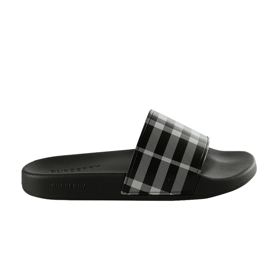 Burberry Check Slides Black Calico