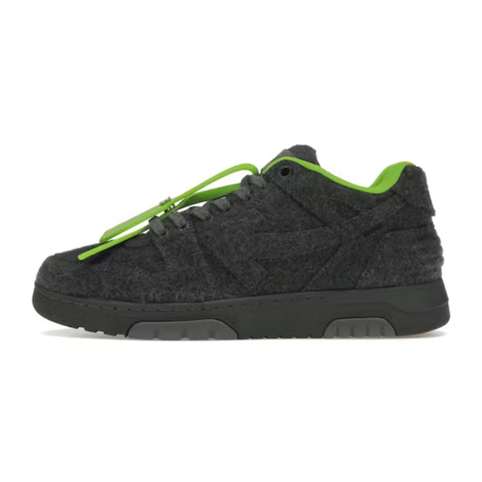 OFF-WHITE Out Of Office OOO Low Tops Grey Green Wool