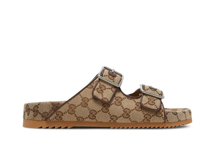 Gucci Strap Slide Sandal Beige Canvas