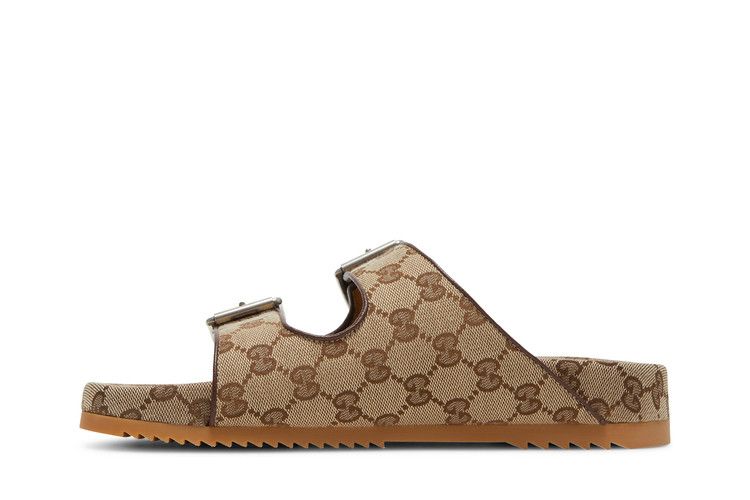 Gucci Strap Slide Sandal Beige Canvas