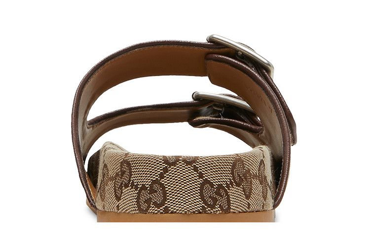 Gucci Strap Slide Sandal Beige Canvas